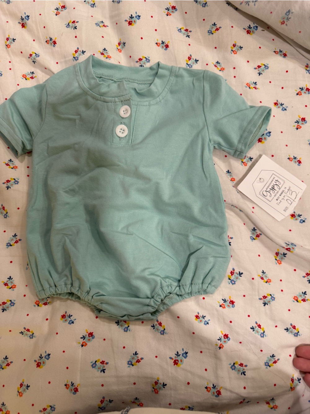 Kids Mint Green Short-Sleeve Romper
